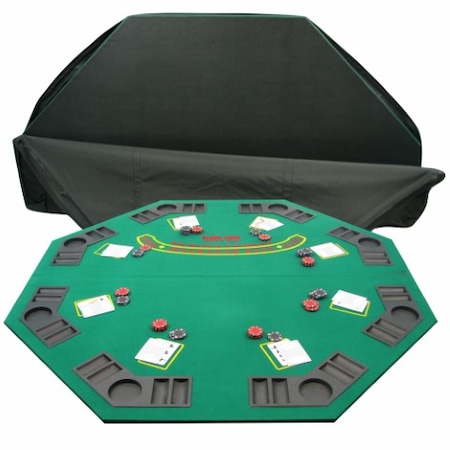 Toy Time Solid Wood 2 Fold Poker/Blackjack Tabletop - Single sided 973624ELG